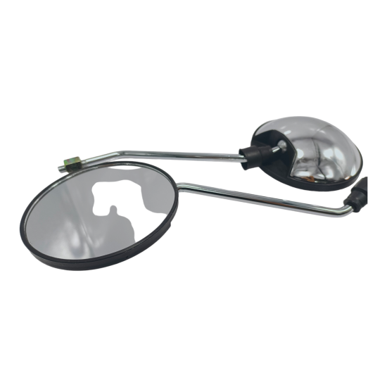 Electric Scooty Rear View Chrome Round Mirror 6mm Back Side Convex Mirror